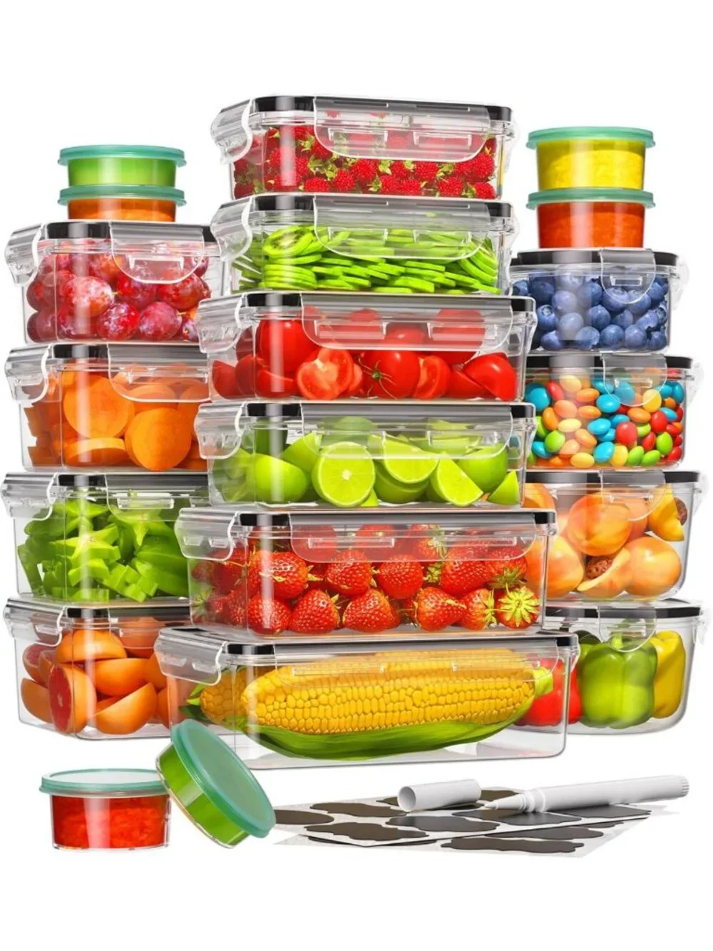 40-Piece BPA-Free Food Storage Containers Set | Leak-Proof Kitchen Organization